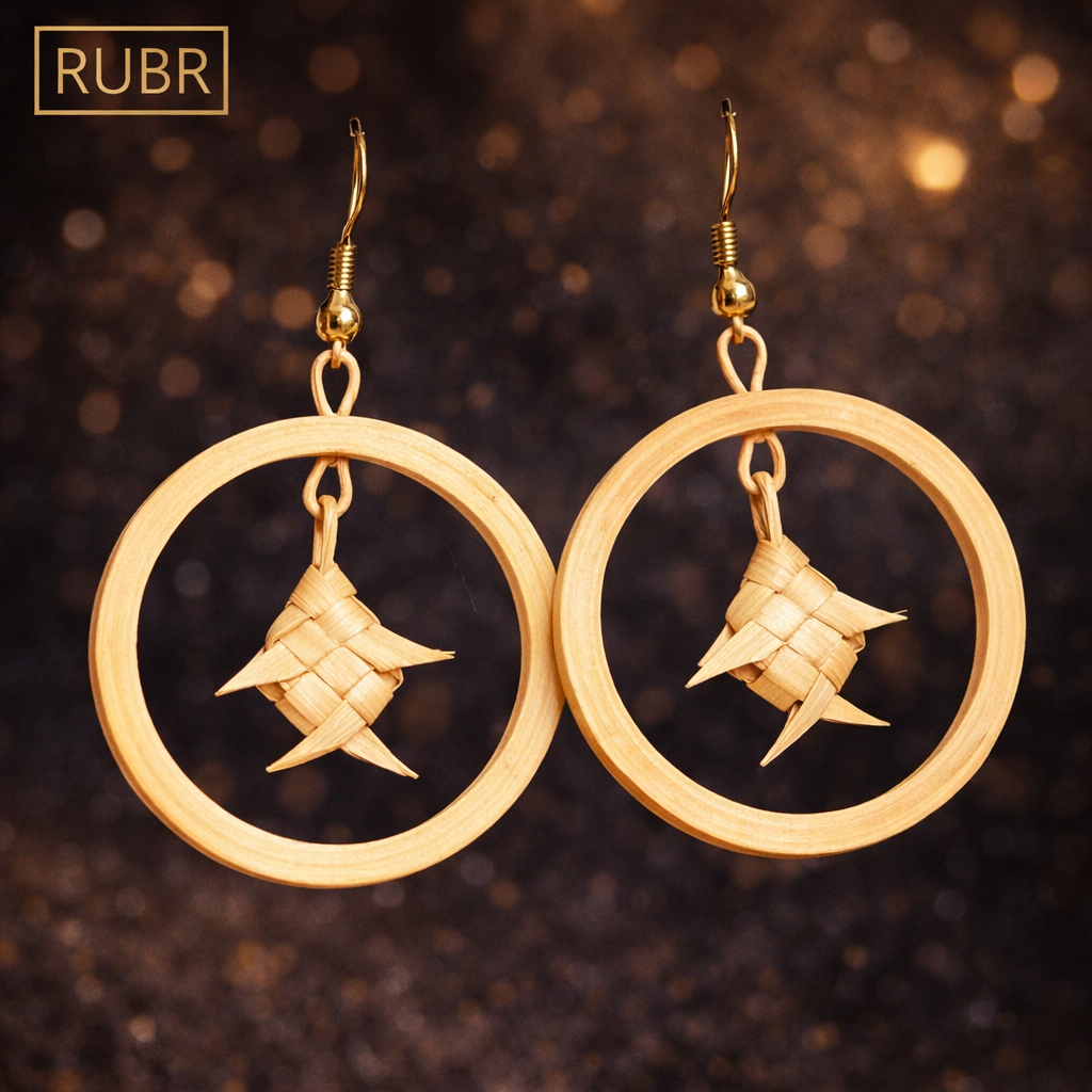 RUBR Handcrafted Bamboo Hoop Earrings