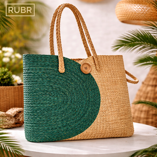 A chic tote that blends natural textures with effortless elegance.
