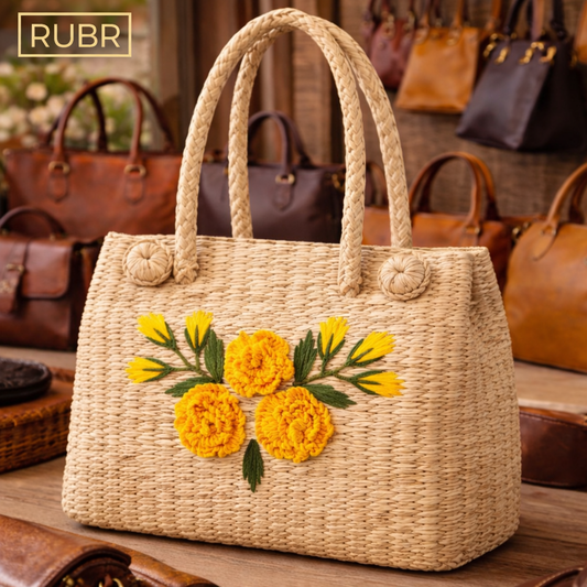 Marigold Bloom Handwoven Tote