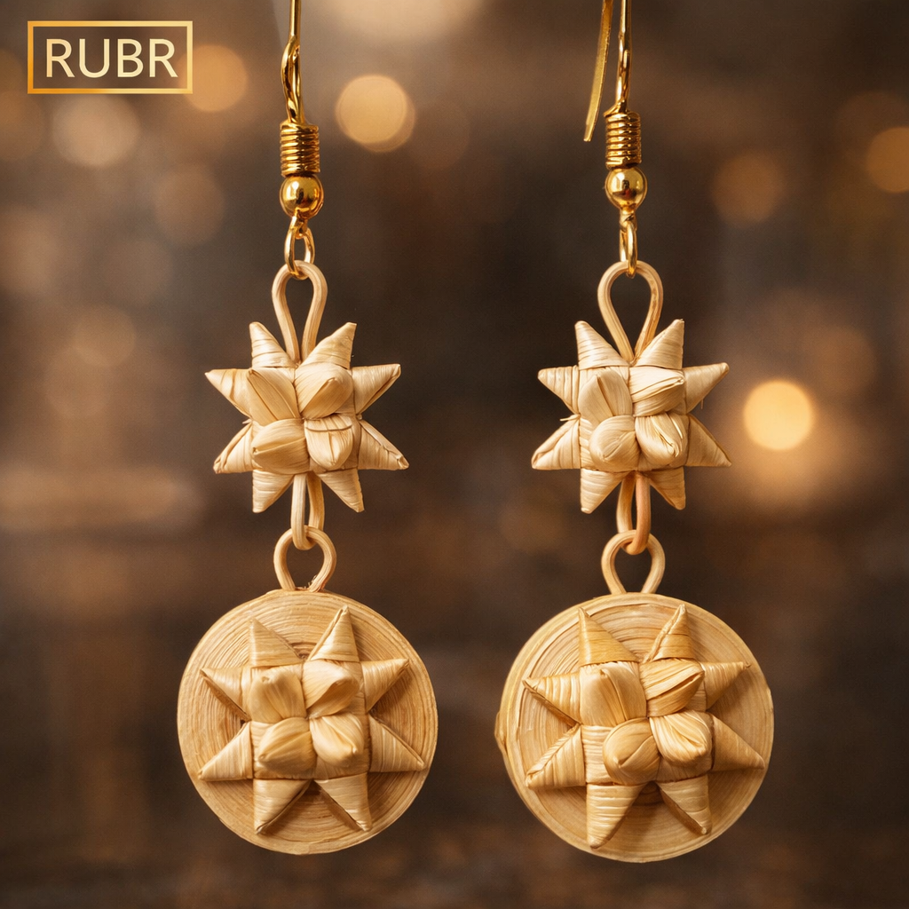 RUBR Bamboo Star Drop Earrings